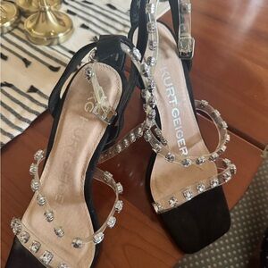 Kurt Geiger Black Heels with Silver Embellishments